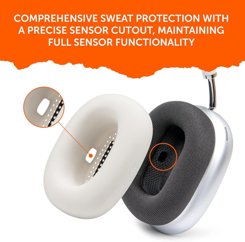WC SweatZ Max - Patented Protective Earpad Covers for Airpods Max Made by Wicked Cushions | Sweatproof & Easily Washable | Full Earpad Sweat Protection | Starlight - Image 4